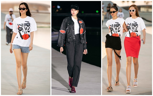  Tiểu Vy để mặt mộc tập catwalk